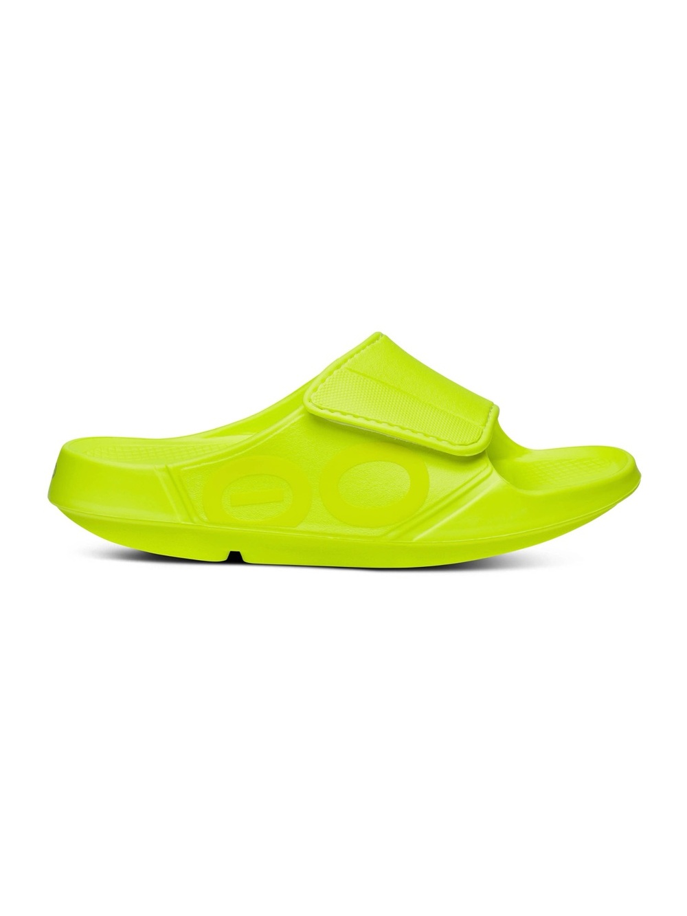 OOFOS OOahh Sport Flex Slide Sandals Unisex Electro Yellow Green Men 6 Women 8